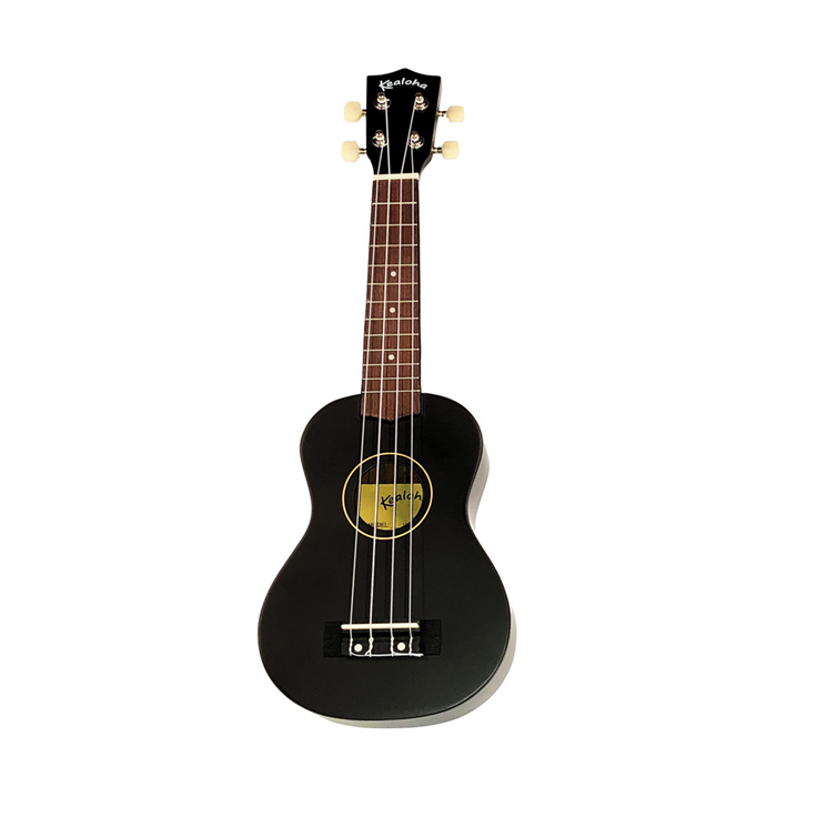 Kealoha Wooden Coloured Series Soprano Ukulele with Bag in Black Finish
